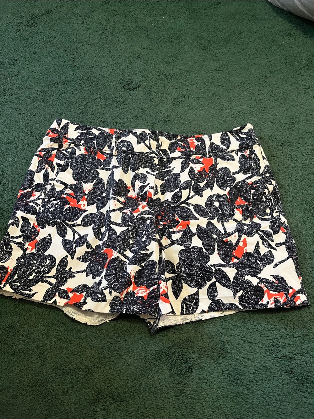 Ann Taylor Floral Print Women's Shorts in Navy, Red & White